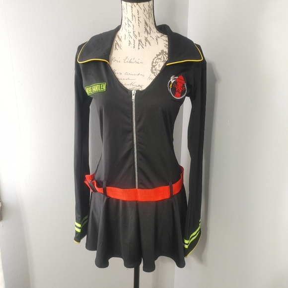 Forplay Dresses & Skirts - Forplay Women's L-XL Black Firefighter Hose Handler Costume with Red Belt